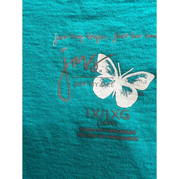 JMS teal green whimsy floral flowers dress tee NWT plus sz 1X 16W - Picture 5 of 5